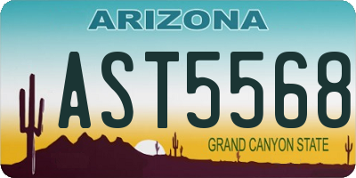 AZ license plate AST5568