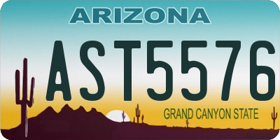 AZ license plate AST5576
