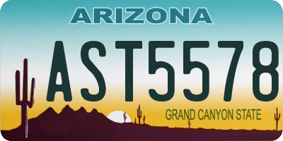 AZ license plate AST5578