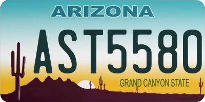 AZ license plate AST5580