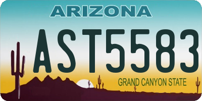 AZ license plate AST5583