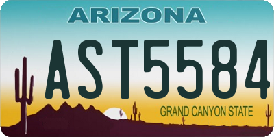 AZ license plate AST5584