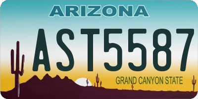 AZ license plate AST5587