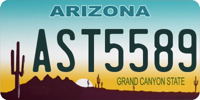 AZ license plate AST5589