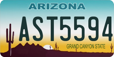 AZ license plate AST5594