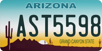 AZ license plate AST5598