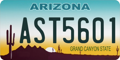 AZ license plate AST5601