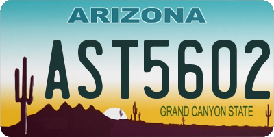 AZ license plate AST5602