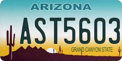 AZ license plate AST5603