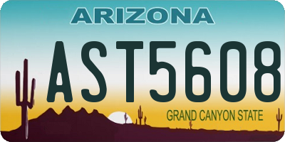 AZ license plate AST5608