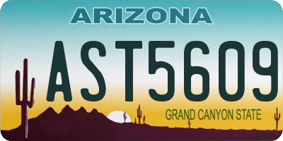 AZ license plate AST5609