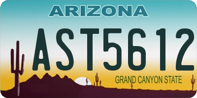 AZ license plate AST5612