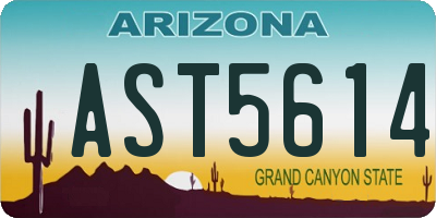AZ license plate AST5614