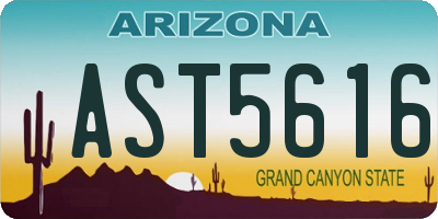 AZ license plate AST5616