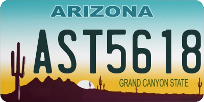 AZ license plate AST5618