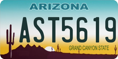 AZ license plate AST5619