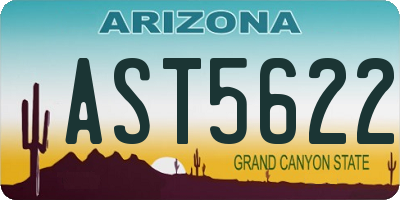 AZ license plate AST5622