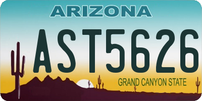 AZ license plate AST5626