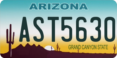 AZ license plate AST5630