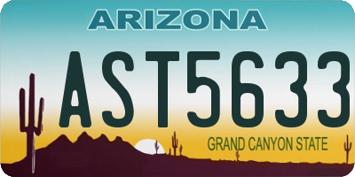 AZ license plate AST5633
