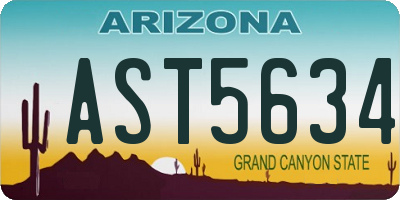 AZ license plate AST5634