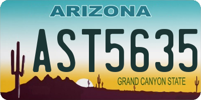AZ license plate AST5635