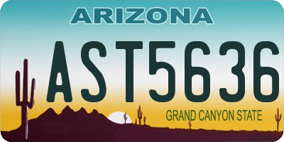 AZ license plate AST5636