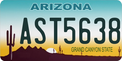 AZ license plate AST5638