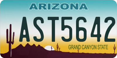 AZ license plate AST5642
