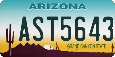 AZ license plate AST5643