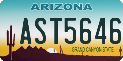 AZ license plate AST5646