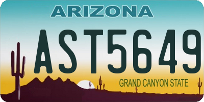 AZ license plate AST5649