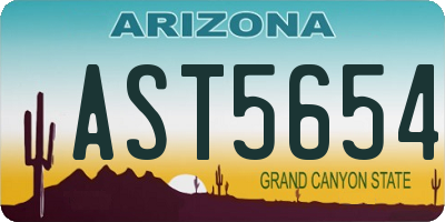 AZ license plate AST5654