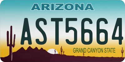 AZ license plate AST5664