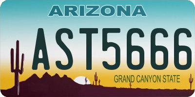 AZ license plate AST5666