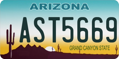 AZ license plate AST5669