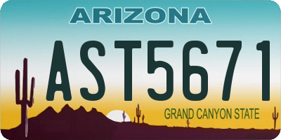 AZ license plate AST5671