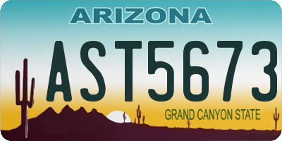 AZ license plate AST5673
