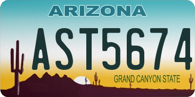 AZ license plate AST5674