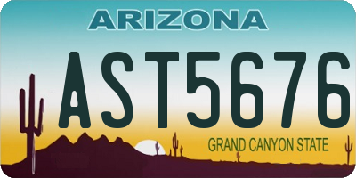 AZ license plate AST5676
