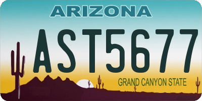 AZ license plate AST5677