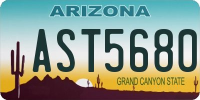 AZ license plate AST5680