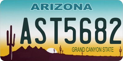 AZ license plate AST5682