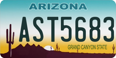 AZ license plate AST5683