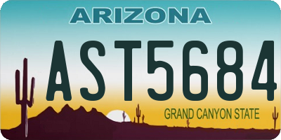 AZ license plate AST5684