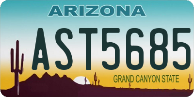 AZ license plate AST5685