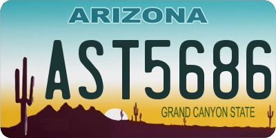 AZ license plate AST5686