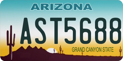 AZ license plate AST5688