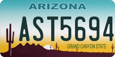 AZ license plate AST5694