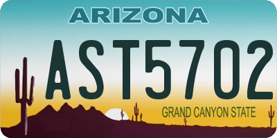 AZ license plate AST5702